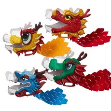 DIY舞獅頭套 紙卡醒獅頭套 過年醒獅表演教具, 詳見包裝