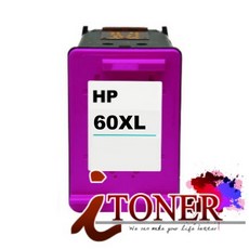 iTONER HP 60XL 環保高容量墨水匣 適用於 D2560 D2660 D5560, 彩色, 1個