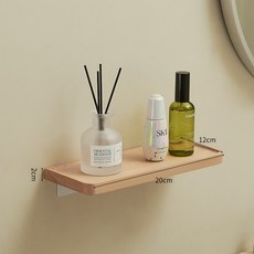 免打孔原木置物板, 1層, 木色