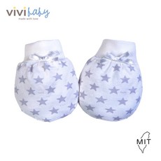 Vivibaby【台灣現貨 1色 MIT】星星精梳棉超柔棉布手套 嬰兒手套 保暖防護 手套 BABY衣服 寶寶 嬰幼手套