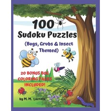 (英文圖書)100 Sudoku Puzzles for Kids: Bugs Grubs & Insect Themed Puzzle Book 平裝版, Independently Published, 英文