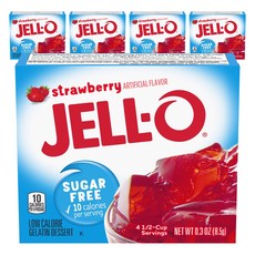 JELL-O 無糖果凍粉 草莓口味, 5盒, 8.5g