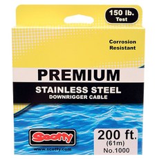 Scotty 高級不鏽鋼替換式探魚器纜線捲軸 釣魚配件 61m, 1個, 白色