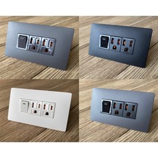 Panasonic國際牌 日本製面板 ADVANCE蓋板 ㄧ開關二接地插座 最薄面板 工業風, 1個, 白色蓋板/白色開關插座,單切開關