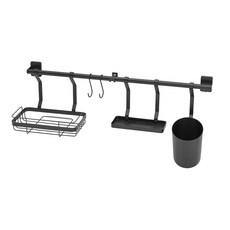 iDESIGN Austin 廚房牆壁收納盒炊具衣架, 1個, 啞光黑