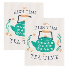 now DESIGNS 圖案印花廚房毛巾, 2件, 完美的茶杯