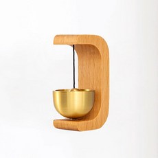 招財貓多巴胺門鈴 治癒磁吸風鈴 入戶門提醒鈴鐺 日式黑胡桃實木風鈴