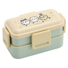 Skater 吉伊卡哇密封式雙層便當盒, 1個, 黃色+薄荷綠