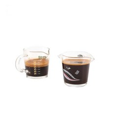 Earth 雙口濃縮咖啡杯 鯊魚造型玻璃量杯, 透明, 1個, 80ml