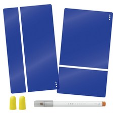 SONIC 橘色暗記螢光筆+藍色透明墊板 2張+薄荷綠耳塞組, 1個