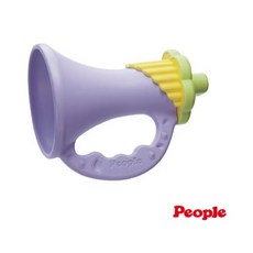 日本People 新彩色米的喇叭咬舔玩具 安全無毒彩色米材質，舒緩長牙不適，訓練手部肌肉發展, 紫色, 喇叭咬舔玩具