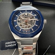MASERATI手錶 R8823142004 46mm 鏤空機械錶 銀色精鋼錶帶