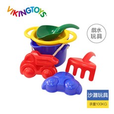 瑞典 Viking toys 踩不壞維京玩具 夏日沙灘玩沙工具5件組 可愛車車 #玩沙/戲水/沙灘玩具, Multicolor