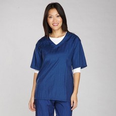 TOP PERFORMANCE V領寵物美容T恤 L號, 1個, 藍色