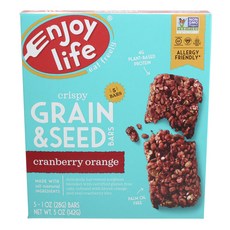 ENJOY LIFE 樂享生活 酥脆穀物棒 蔓越莓柳橙口味 5條入, 1盒, 142g