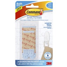 3M Command 無痕 無痕壁掛補充膠條 雙面泡棉膠帶 2款組合, 6個