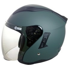 GP-5 223 馬卡龍安全帽 抗UV雙鏡片開放式內墨鏡機車安全帽, 消光綠