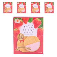 NikkoShokuhin 草莓奶油夾心waffle餅乾 5個入, 5個