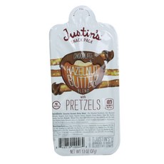 Justin's 巧克力榛果奶油醬與椒鹽脆餅棒, 1份, 37g