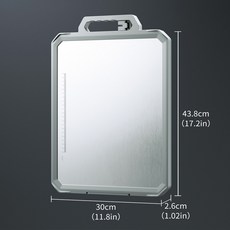 BO雜 不鏽鋼雙面砧板 304/316材質 加大加厚 附磨刀器 可站立設計 廚房料理板, 白色, 1個