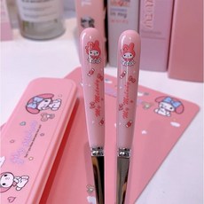 妞妞絲 卡通兒童餐具 湯匙叉子餐具盒 野餐外出攜帶餐具盒 國小餐具 兒童餐具組, 粉色, 1個, 湯匙+叉子+餐具盒