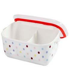 陶瓷餐盒 微波分隔保鮮盒 便當盒 微波餐盒 電鍋餐盒 水果盒, 繽紛點點, 1個