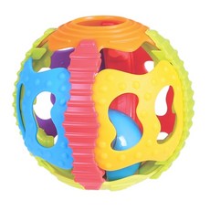 Playgro培高 寶寶學習成長球 叮噹球布質玩具 趣味鈴鐺扭扭球 探索滾滾球, 鈴鐺滾滾球, Multicolor, 1個