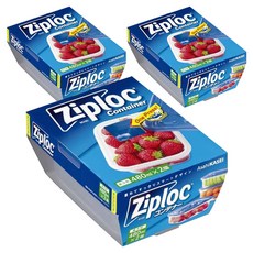 Ziploc 密保諾 冷藏收納保鮮盒 長方形 480ml 2入組, 藍色 透明, 3組