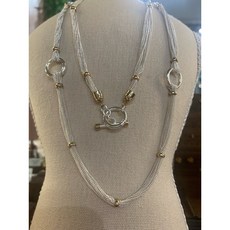 多功能項鍊 C49，一條可多用，時尚銀金雙色，百搭造型項鍊