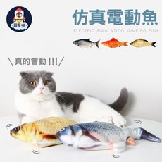 【寵星球】韓國熱銷電動跳跳魚貓玩具：仿真薄荷魚，USB充電互動寵物玩具, 黃鯽魚(附USB線+貓薄荷), 1個, 單一商品