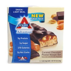 ATKINS 能量棒, 44g, 5入, Caramel Chocolate Peanut Nougat