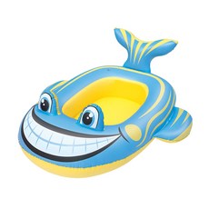 Bestway 池塘派對充氣小船 34085 兒童游泳圈 趣味造型 輕巧便攜 安全耐用, 藍色+黃色