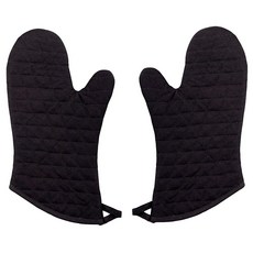 now DESIGNS 素色絎縫隔熱手套 2件組, 1個, 黑色的