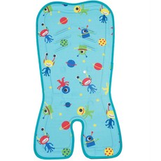 Qubies 酷覺涼感墊 嬰兒推車涼蓆 透氣吸汗 通用型手推車墊 可愛外星人圖案, 單色