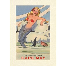 (英文圖書) Vintage Lined Notebook Greetings from Cape May Mermaid 平裝版, Found Image Press, 英文