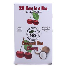 Oskri Organics 椰子棒無麩質, 20件, 53克, 櫻桃