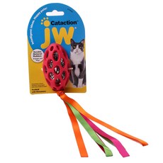 jw 造型彩帶寵物貓玩具球, 1個, 混色