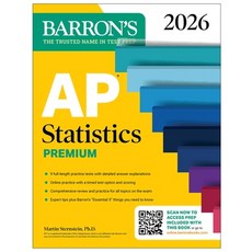 (英文圖書) AP Statistics Premium 2026: Prep Book with 9 Practice Tests + Comprehensive Re... 平裝版, Barrons Educational Services, 英文