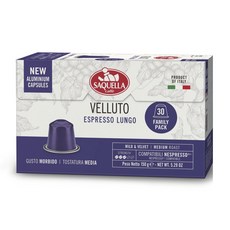 SAQUELLA Velluto Lungo膠囊咖啡, 1個, 30入, 5g