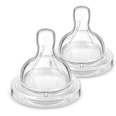 PHILIPS AVENT 新安怡 慢流量奶瓶奶嘴, 2入, 1個月以上