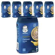 Gerber 嘉寶 副食品益生菌穀物粥 227g, 6瓶, 燕麥片香蕉口味
