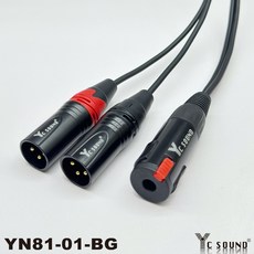 YC SOUND 6.3母頭轉雙XLR母頭Y型線 一分二音頻轉接線 音響耳機延長線, 6.3母接6.3單音公 =分兩個單音接法,100cm