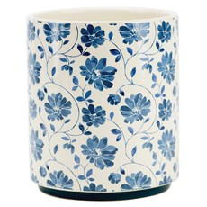 BOSTON WAREHOUSE Yutensoil Holder花朵烹飪工具桶, 藍色