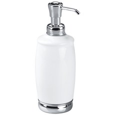 iDESIGN Interdesign 白色和鉻浴皂和乳液分配泵 6.4 x 21 cm, 1個, 白色