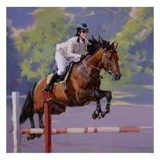賽馬手繪油畫 80x80cm VF-189, 詳見包裝