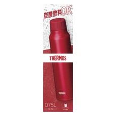THERMOS 膳魔師 不鏽鋼氣泡保冷隨身瓶 FJK-750, 1個, 0.75L, 紅色