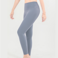 BAISKY百士奇彈力瑜珈褲 後口袋親膚裸感機能運動褲 霧霾藍