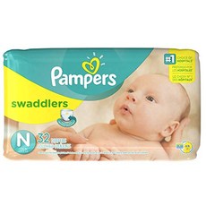 Pampers 幫寶適 swaddlers soft黏貼型尿布, Jumbo N, 32片