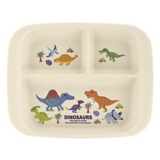 Skater 兒童PP塑膠分隔餐盤 微波爐洗碗機適用 XP7AG, 1個, 恐龍