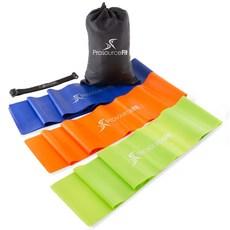 Prosourcefit Goods 扁平彈力帶 3條入, 綠色+橘色+藍色